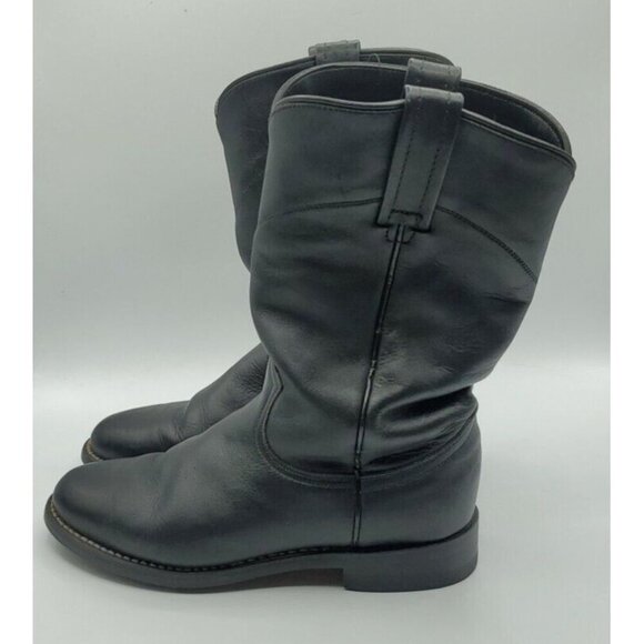 ACME Roper Women's Black Leather Slouch Boots Style 08050L Size 6.5 - Picture 3 of 12